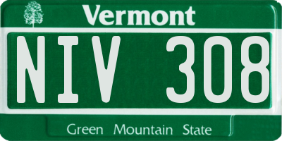 VT license plate NIV308