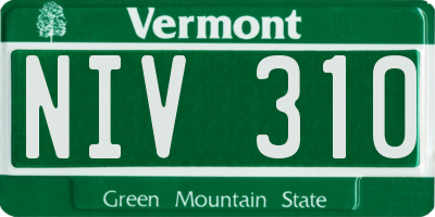 VT license plate NIV310