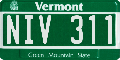VT license plate NIV311