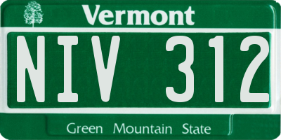 VT license plate NIV312