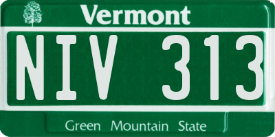 VT license plate NIV313
