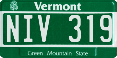 VT license plate NIV319