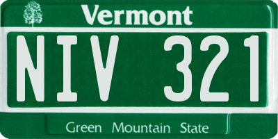 VT license plate NIV321