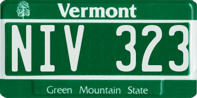 VT license plate NIV323