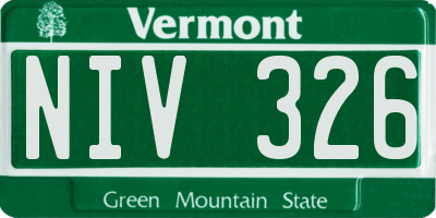 VT license plate NIV326
