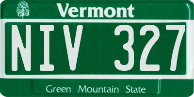 VT license plate NIV327