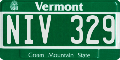 VT license plate NIV329