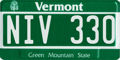 VT license plate NIV330