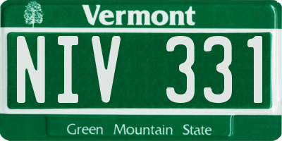 VT license plate NIV331