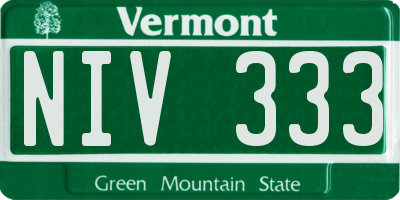 VT license plate NIV333