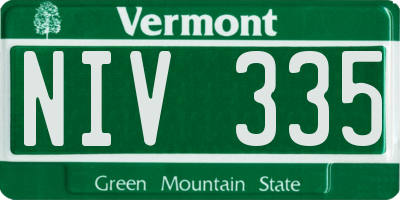 VT license plate NIV335