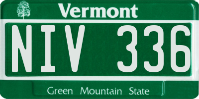 VT license plate NIV336