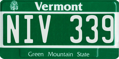 VT license plate NIV339