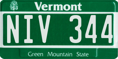 VT license plate NIV344