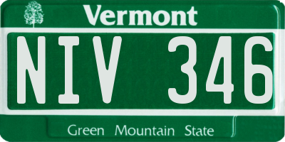 VT license plate NIV346