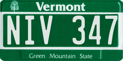 VT license plate NIV347