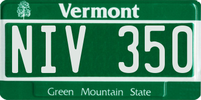 VT license plate NIV350