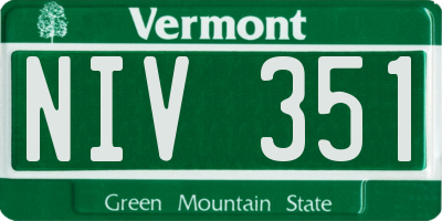 VT license plate NIV351