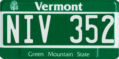 VT license plate NIV352