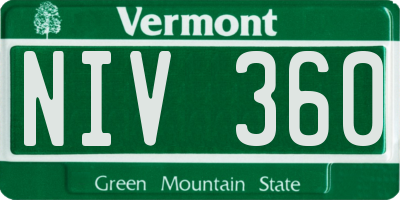 VT license plate NIV360