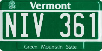 VT license plate NIV361