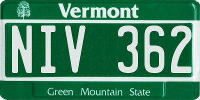 VT license plate NIV362