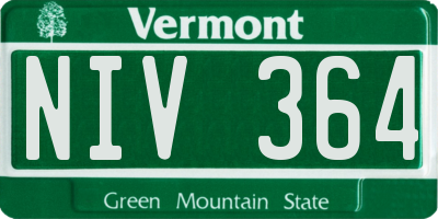 VT license plate NIV364