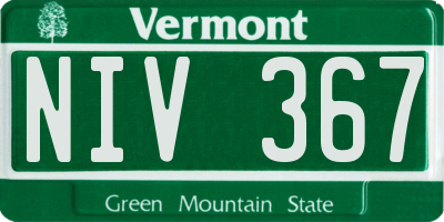 VT license plate NIV367