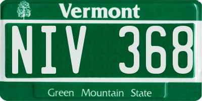 VT license plate NIV368