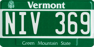 VT license plate NIV369