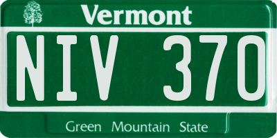 VT license plate NIV370