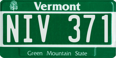 VT license plate NIV371