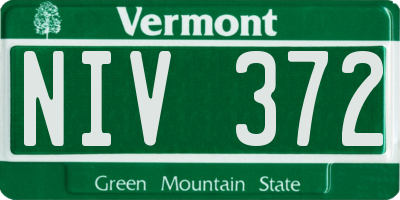 VT license plate NIV372