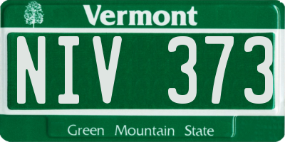 VT license plate NIV373