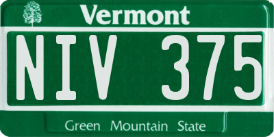 VT license plate NIV375
