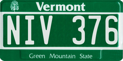 VT license plate NIV376