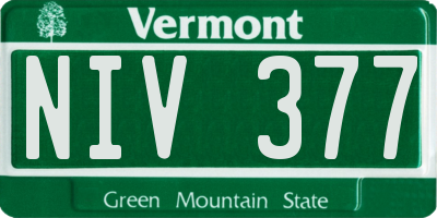 VT license plate NIV377