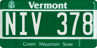 VT license plate NIV378