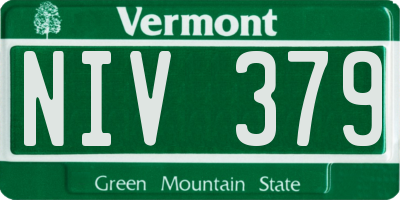 VT license plate NIV379