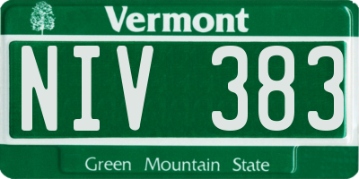 VT license plate NIV383