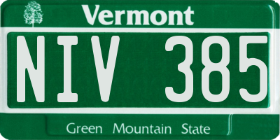 VT license plate NIV385