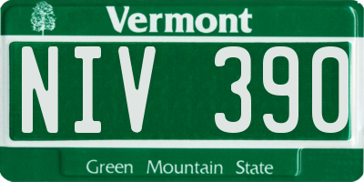 VT license plate NIV390