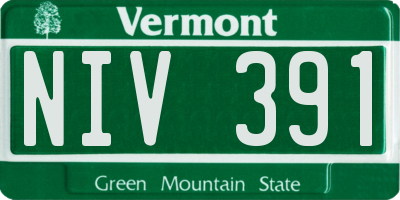 VT license plate NIV391
