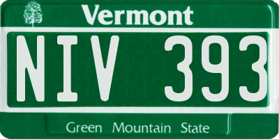 VT license plate NIV393
