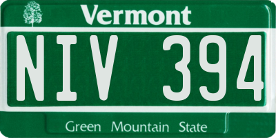 VT license plate NIV394