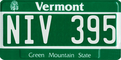 VT license plate NIV395