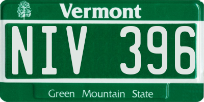 VT license plate NIV396