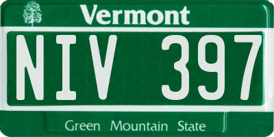 VT license plate NIV397