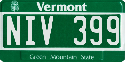 VT license plate NIV399