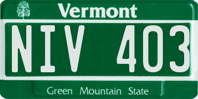 VT license plate NIV403
